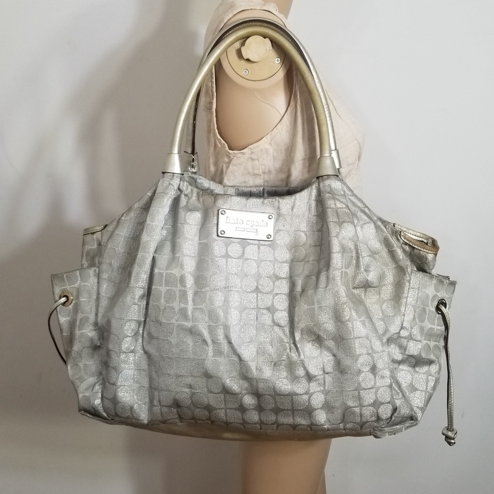 Kate Spade Silver Logo Stevie Diaper Bag
